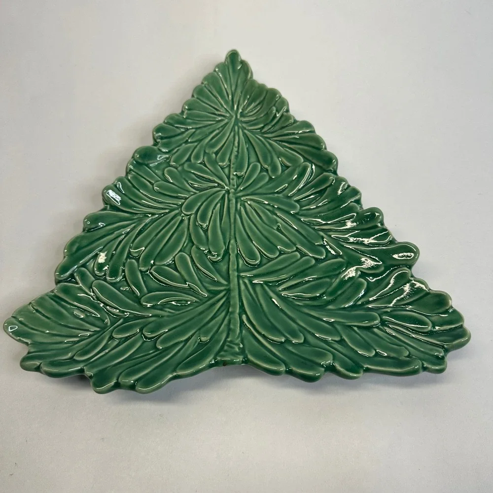 VIETRI Lastra Holiday Figural Tree Dipping Bowl Appetizer Serving Plate